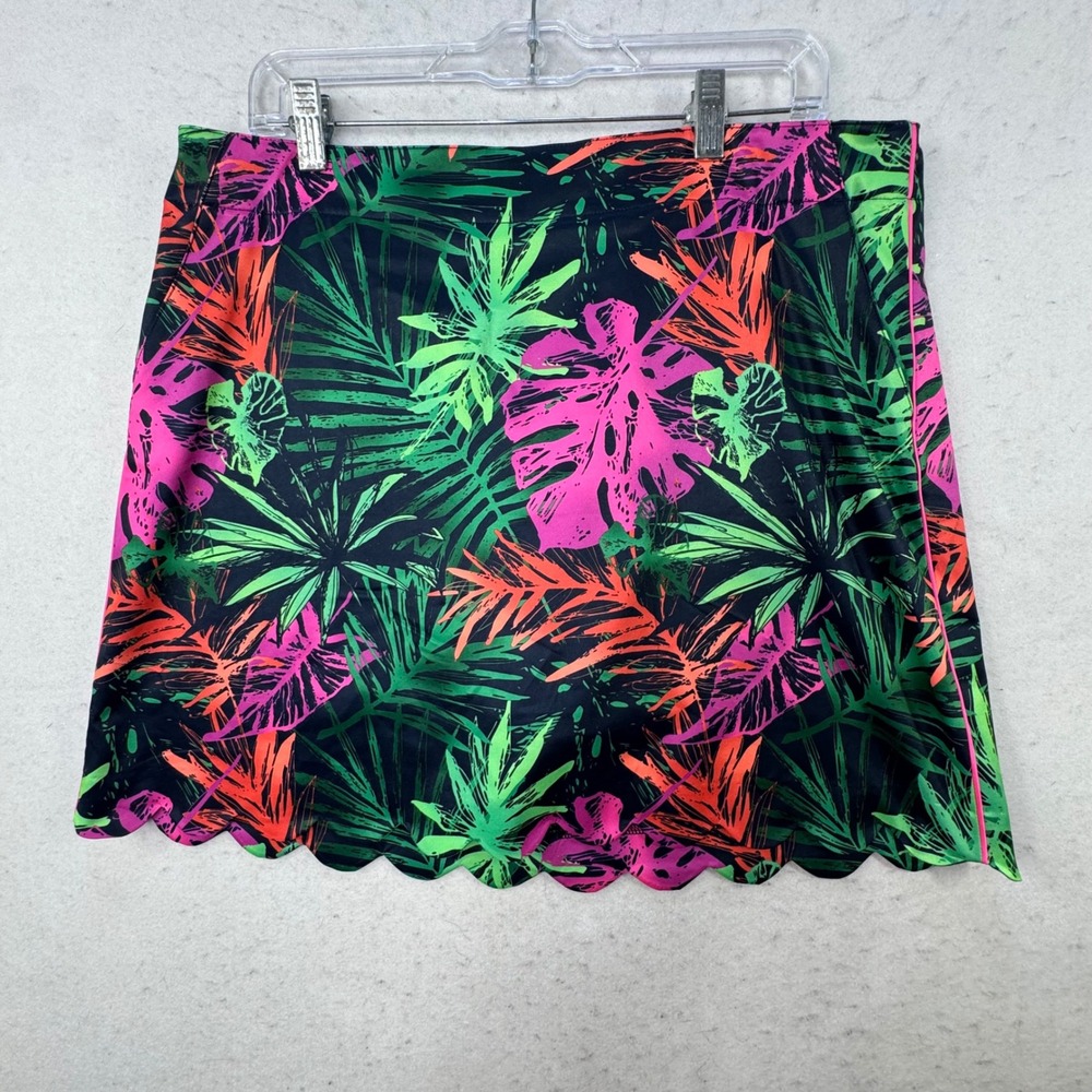 Lady Hagen Skort Womens 12 Tropical Floral Scalloped Hem Golf Tennis Preppy - Picture 10 of 11